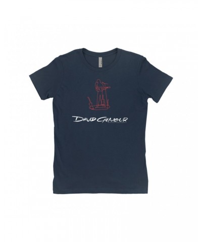 David Gilmour Ladies' Boyfriend T-Shirt | Sketch Logo Shirt $8.48 Shirts