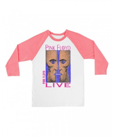 Pink Floyd 3/4 Sleeve Baseball Tee | Neon Blue Pink Division Bell Shirt $14.68 Shirts