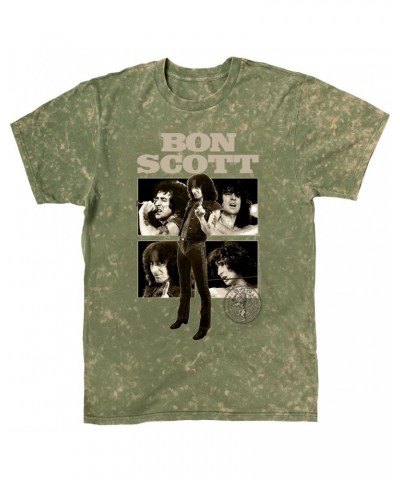 Bon Scott T-shirt | Vintage Photo Collage Mineral Wash Shirt $11.38 Shirts