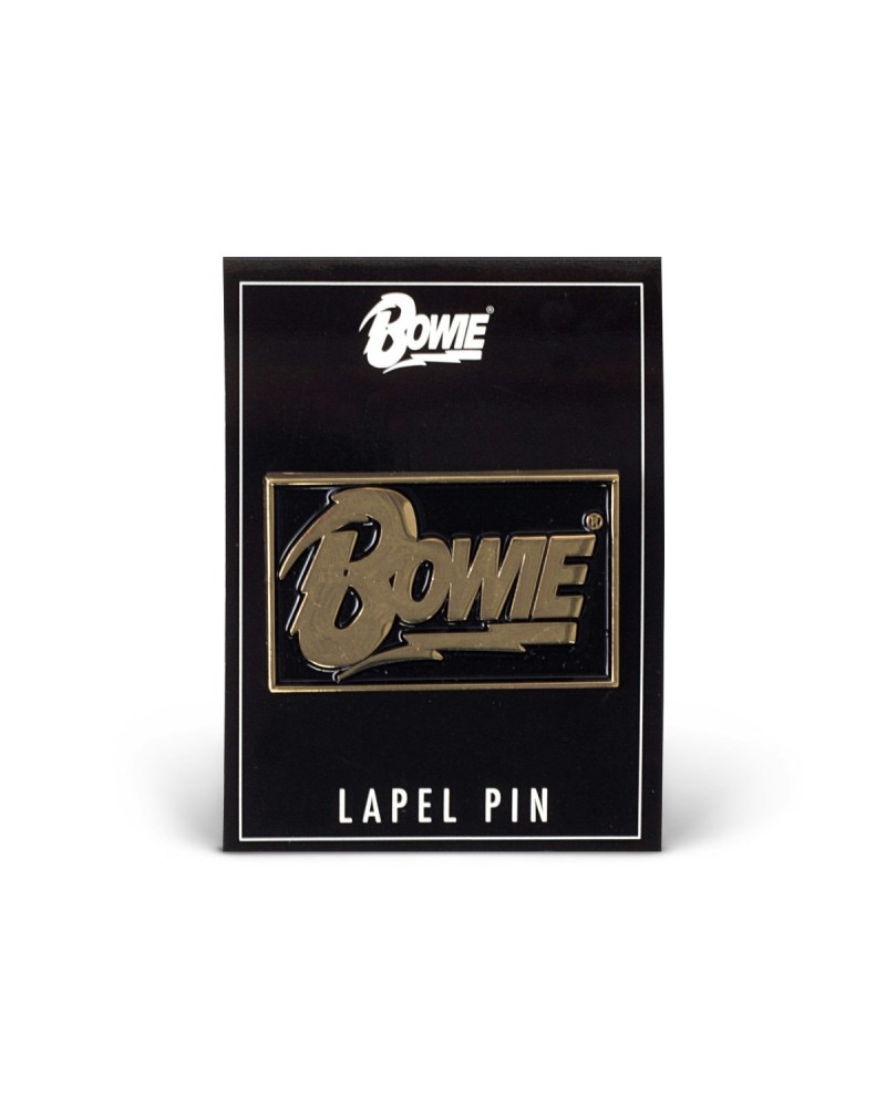 David Bowie Black Bowie Pin with Golden Text $4.80 Accessories