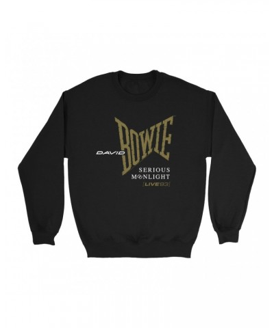 David Bowie Sweatshirt | 1983 Serious Moonlight Tour Logo Sweatshirt $11.88 Sweatshirts