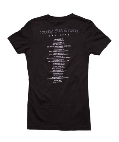 Crosby Stills & Nash CSN "2013 Tour Photo/Itinerary" Womens T-Shirt $9.80 Shirts