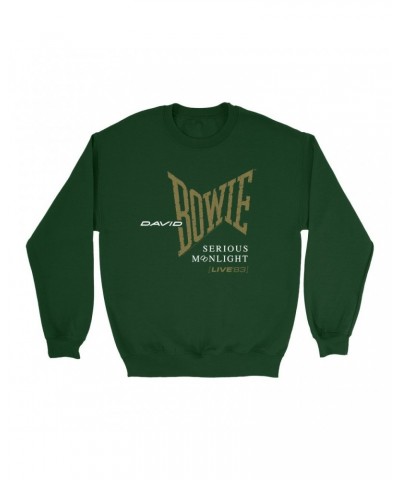 David Bowie Sweatshirt | 1983 Serious Moonlight Tour Logo Sweatshirt $11.88 Sweatshirts