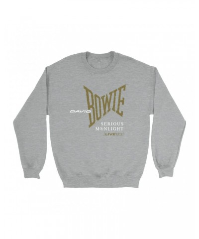 David Bowie Sweatshirt | 1983 Serious Moonlight Tour Logo Sweatshirt $11.88 Sweatshirts