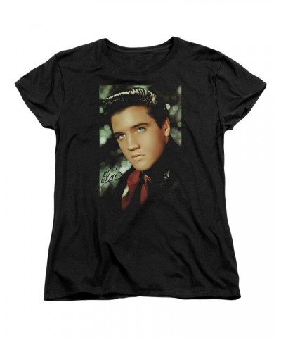 Elvis Presley Women's Shirt | RED SCARF Ladies Tee $6.30 Shirts