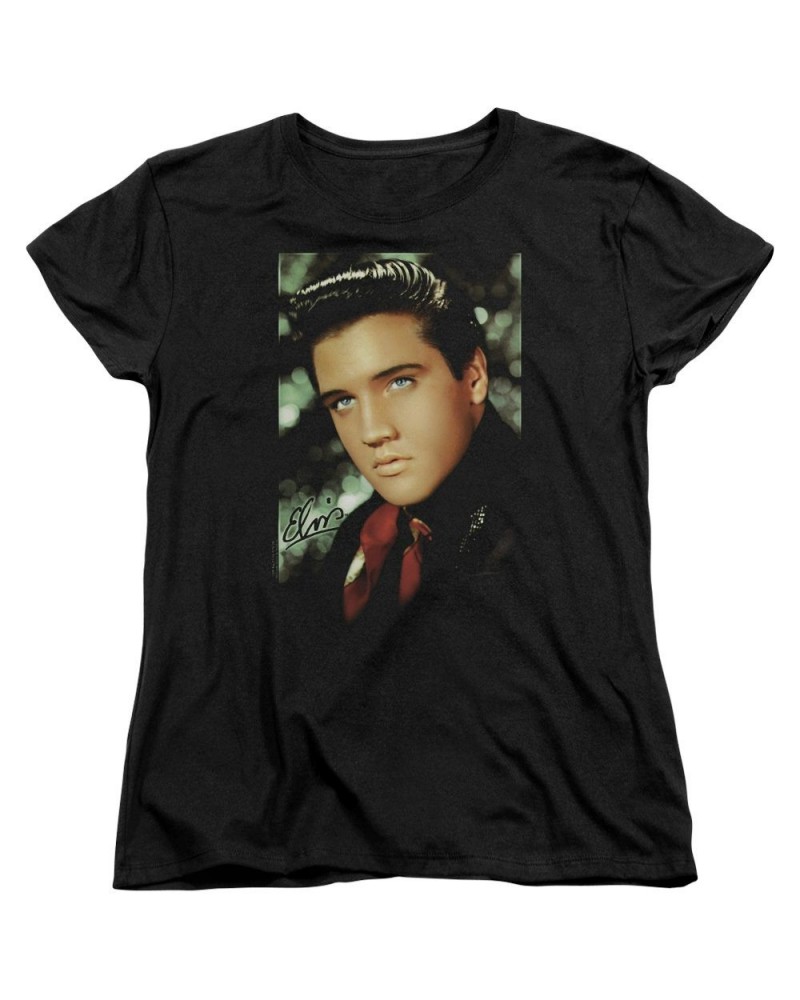 Elvis Presley Women's Shirt | RED SCARF Ladies Tee $6.30 Shirts